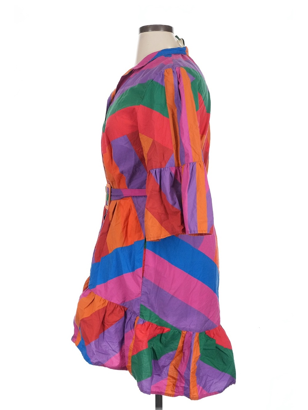 FARM Rio Multicolor Chevron Belted Mini Dress Size XL - Picture 4 of 6